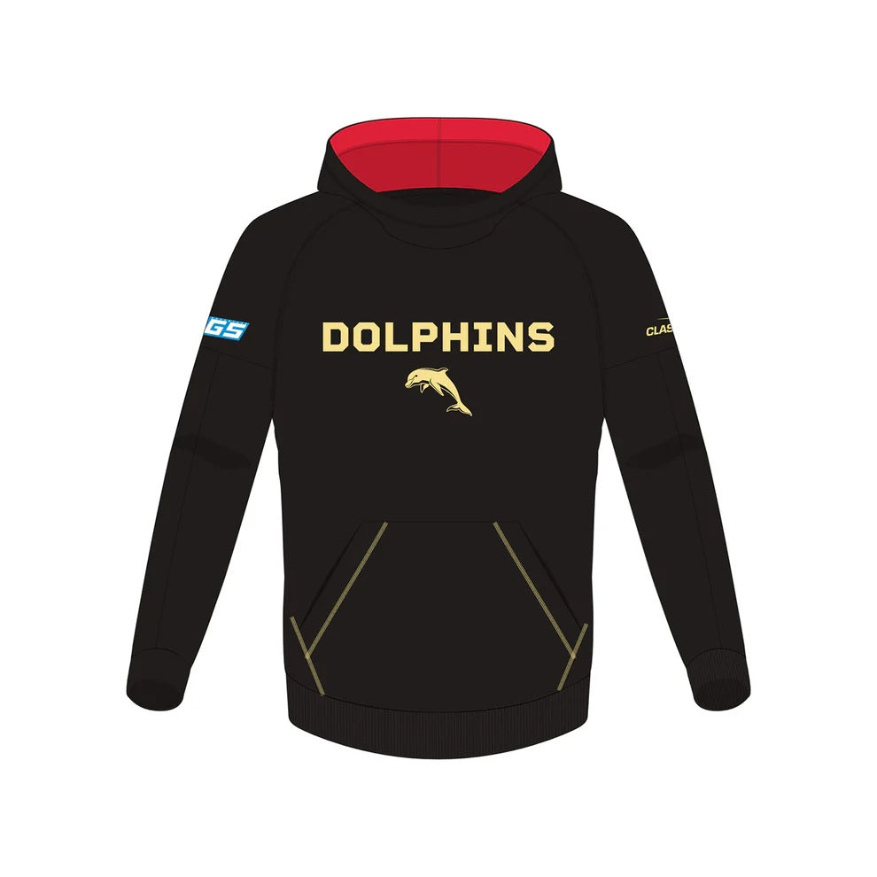 Dolphins Rugby League FC  Pullover Hoodie Black/Gold   Adult
